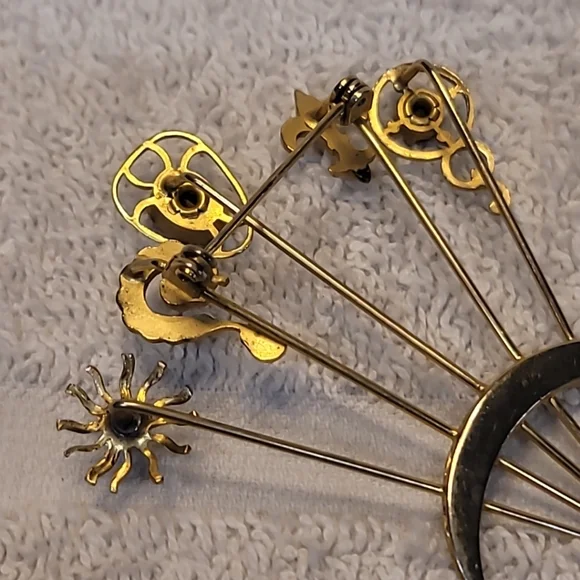 Vintage Unique Stick Pin Brooch Pin With Stones Vintage/Antique - Picture 5 of 7